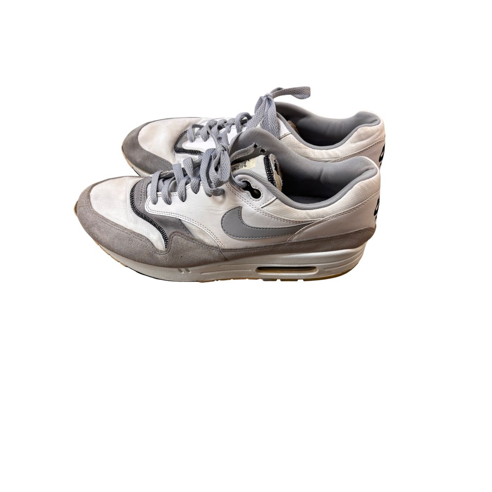 Nike Air Max 1 White Wolf Grey Black AH8145-113 Mens Size 10.5 Sneakers